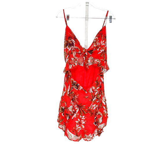 Fashion Nova Pants - Fashion Nova Orange Floral Jumpsuit